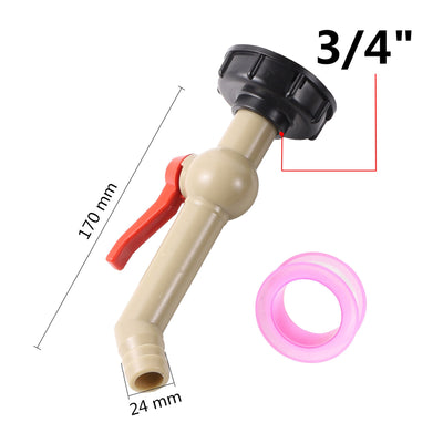 Water Tank Replacement Adapter Garden Irrigation Joint S60x6 Thread 1/2" 3/4" 1" Thread Ball Valve Hose Switch IBC Tank Fitting