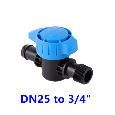 Irrigation System DN25 Pipe Valve Drip Tape Connector Drip Irrigation Valve