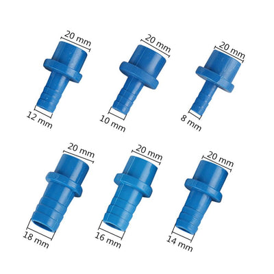 PVC Connectors ID 20mm to OD 8/10/12/14/16/18mm PVC Reducing Connector Garden Water Joint Water Tank Irrigation Pipe Adapter