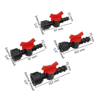 1/2" 3/4" to 12mm 15mm Hose Water Valve Garden Drip irrigation Valve