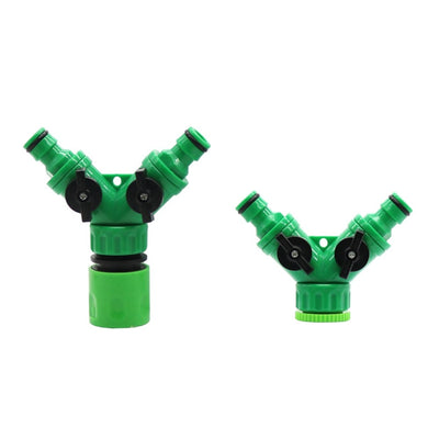 2-Way Garden Tap Water Splitter 1/2" 3/4" Female Thread Garden Hose Quick Connector