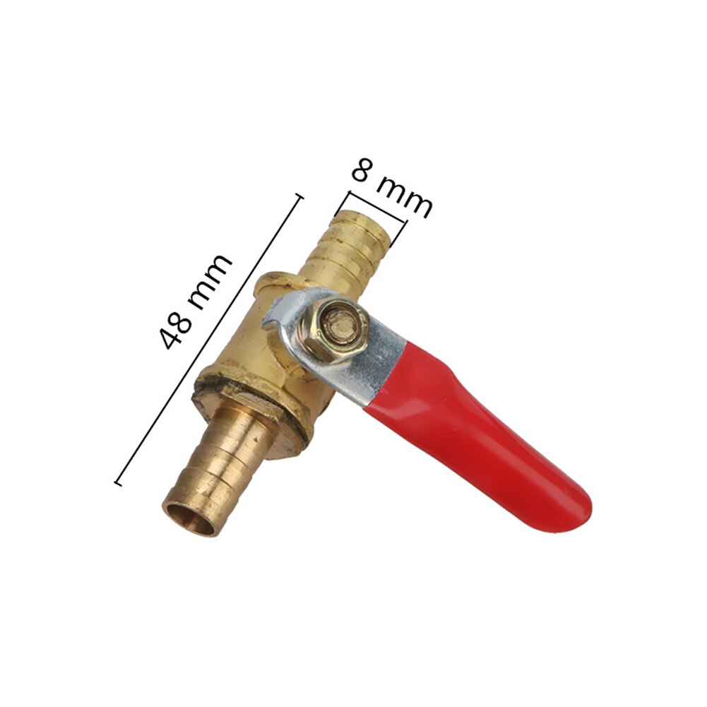 8mm 10mm Hose Barbed Inline Brass Water Oil Air Gas Straight Shutoff Ball Valve