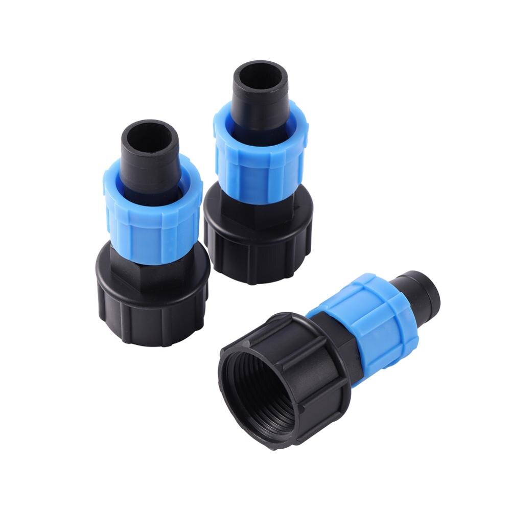 DN17 Drip Tape Pipe Locked Connectors 1/2" 3/4" Female Thread Straight Elbow Y Shape Drip Tape Connector