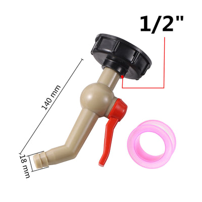 Water Tank Replacement Adapter Garden Irrigation Joint S60x6 Thread 1/2" 3/4" 1" Thread Ball Valve Hose Switch IBC Tank Fitting