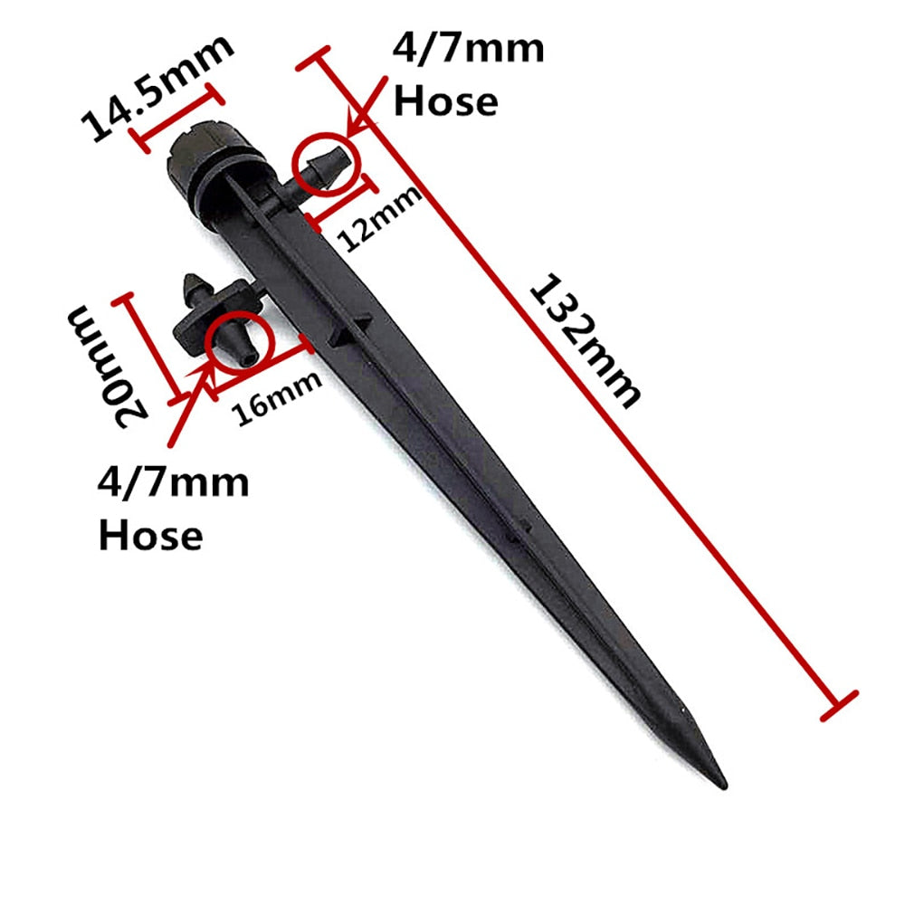 Adjustable 8 Hole Garden Irrigation Dripper with Stake