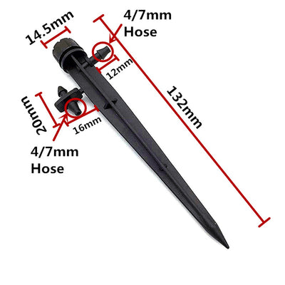 Adjustable 8 Hole Garden Irrigation Dripper with Stake