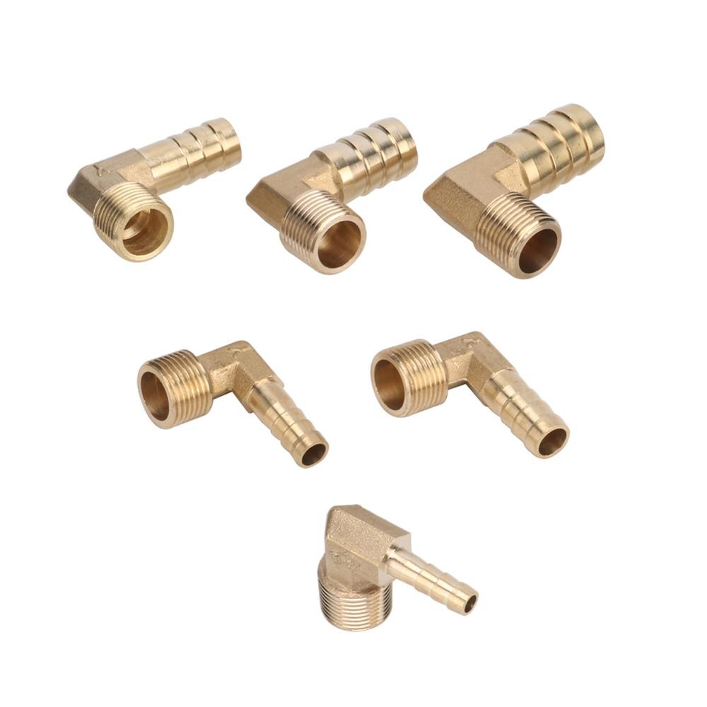 6/8/10/12/14/16mm Barbed 90 Degree Coupler 3/8" External Thread Brass Elbow Coupling Garden Water Connector Plumbing Accessories