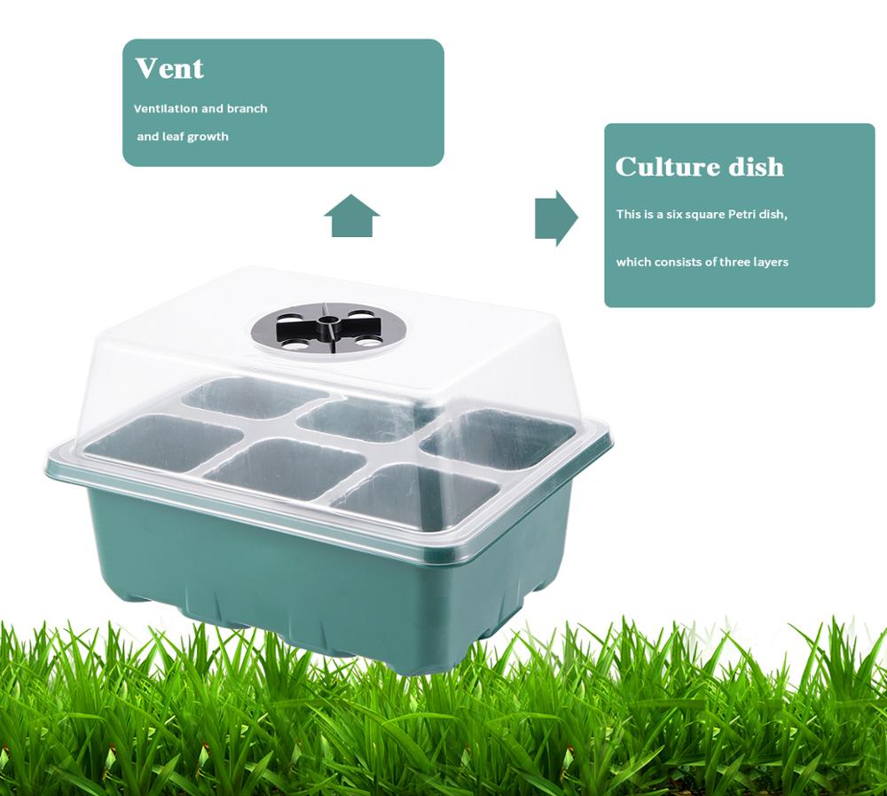 Breathable 6 12 Cells Cultivation Tray Garden Nursery Seedling Grow Box Planting Starter Trays