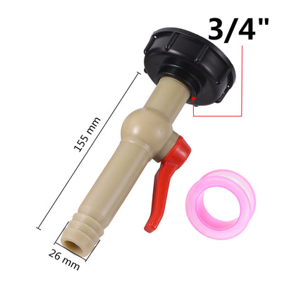 Water Tank Replacement Adapter Garden Irrigation Joint S60x6 Thread 1/2" 3/4" 1" Thread Ball Valve Hose Switch IBC Tank Fitting