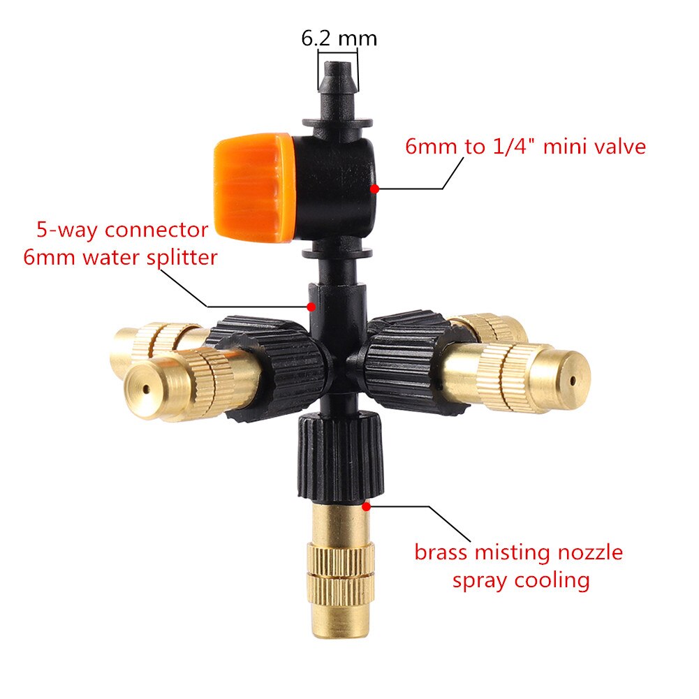 Brass 4 5 6 7 Way Atomizing Nozzle Misting Sprinkler