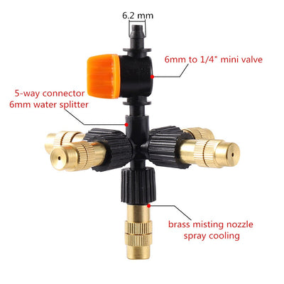 Brass 4 5 6 7 Way Atomizing Nozzle Misting Sprinkler