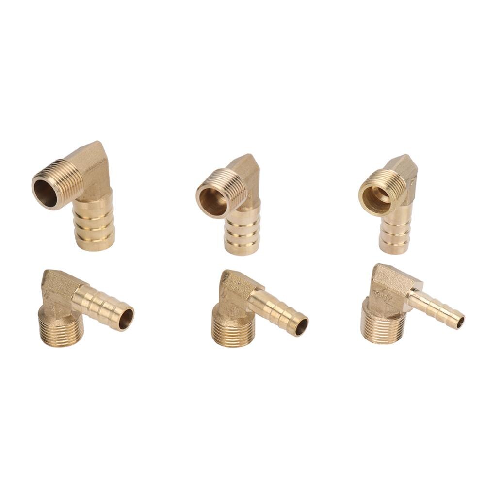 6/8/10/12/14/16mm Barbed 90 Degree Coupler 3/8" External Thread Brass Elbow Coupling Garden Water Connector Plumbing Accessories