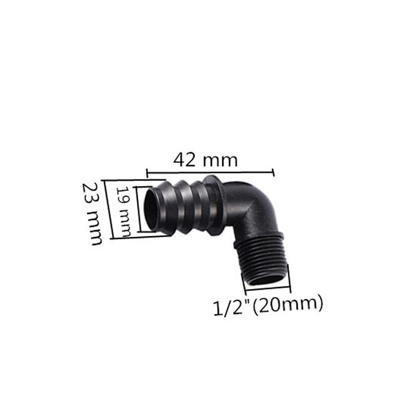 DN25 Barbed Drip Pipe Connector Tee Elbow Straight Drip Irrigation Connector