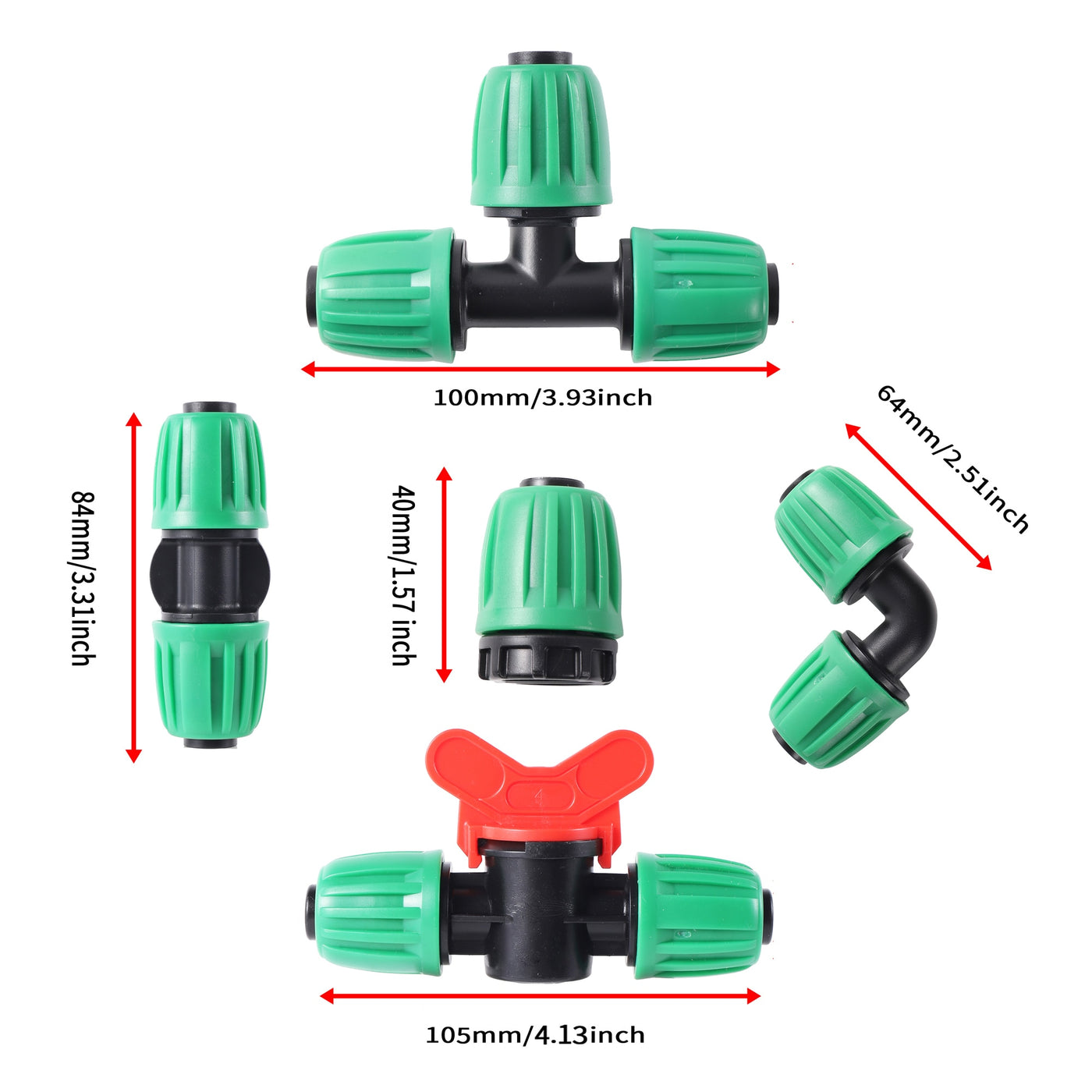 Straight Elbow Tee 16mm PE Pipe Locked Connector