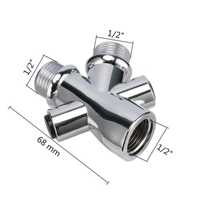 3 way 1/2" Thread Water Splitter Connector Irrigation Water Tap Diverter Bathroom Shower Head Water Separator Adapter