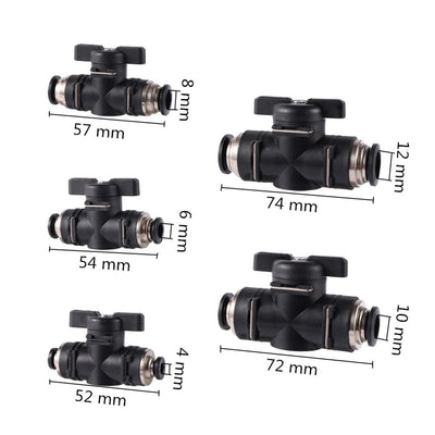 4/6/8/10/12mm Slip Lock Quick Access Water Valve Garden Irrigation Water-flow Control Switch Misting System Pneumatic Fittings