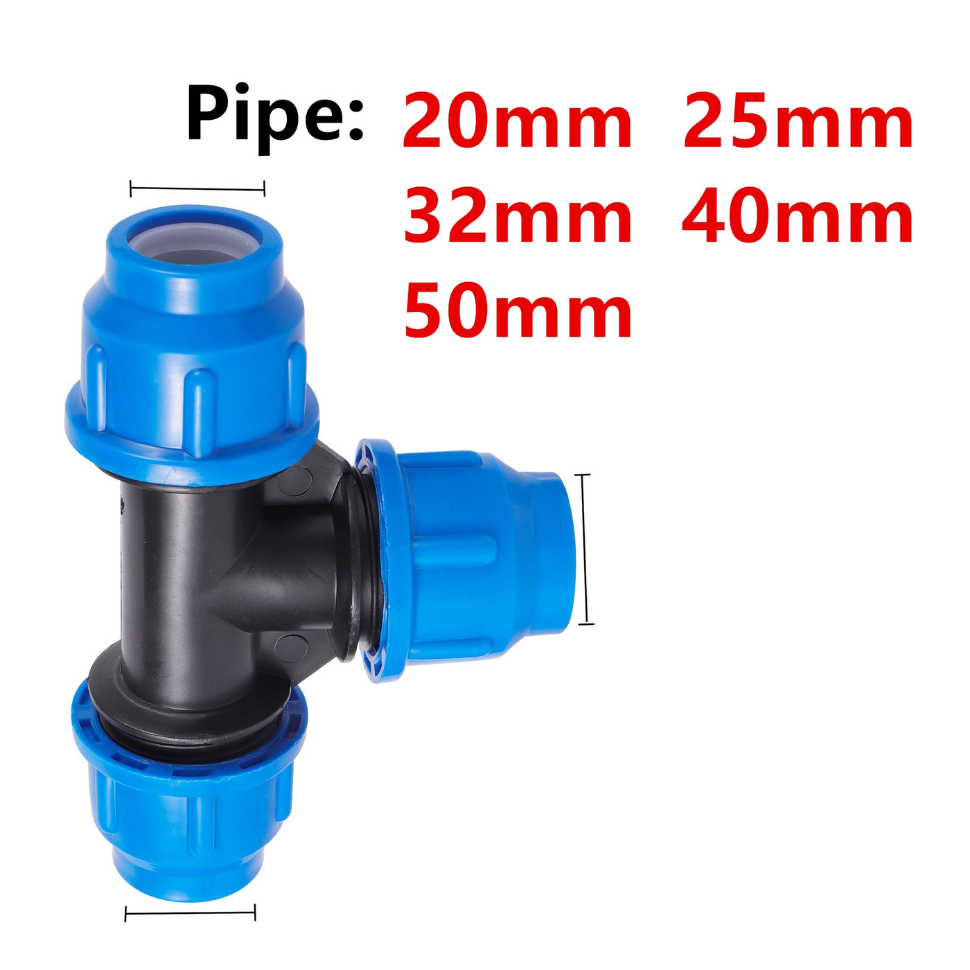 20/25/32/40/50mm PVC PE Tube Connector Plastic HDPE Pipe Compression Fittings