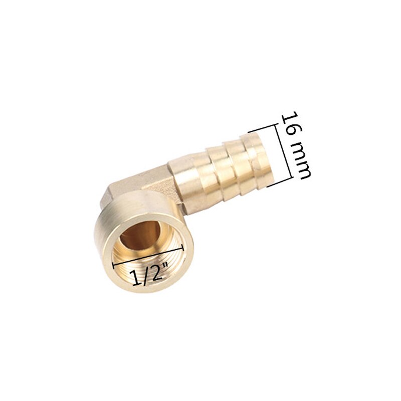 Brass Hose Pipe Elbow Fittings 10mm 12mm 14mm 16mm Barbed to 1/2" Female Thread Connector Adapter