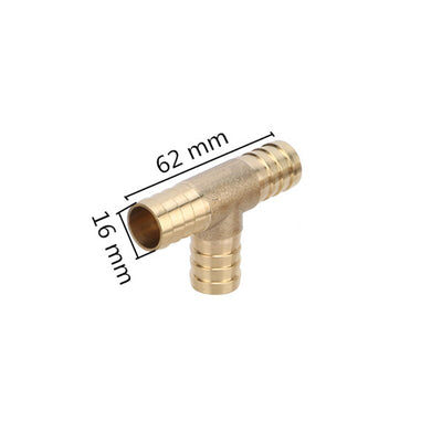 T-Shape Brass Barbed Hose Fitting 3 Way Brass Joint 6/8/10/12/14/16/19mm Quick Tee Connector