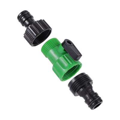 Double Nipple Joint Garden Hose Quick Connector Adapter With Valve