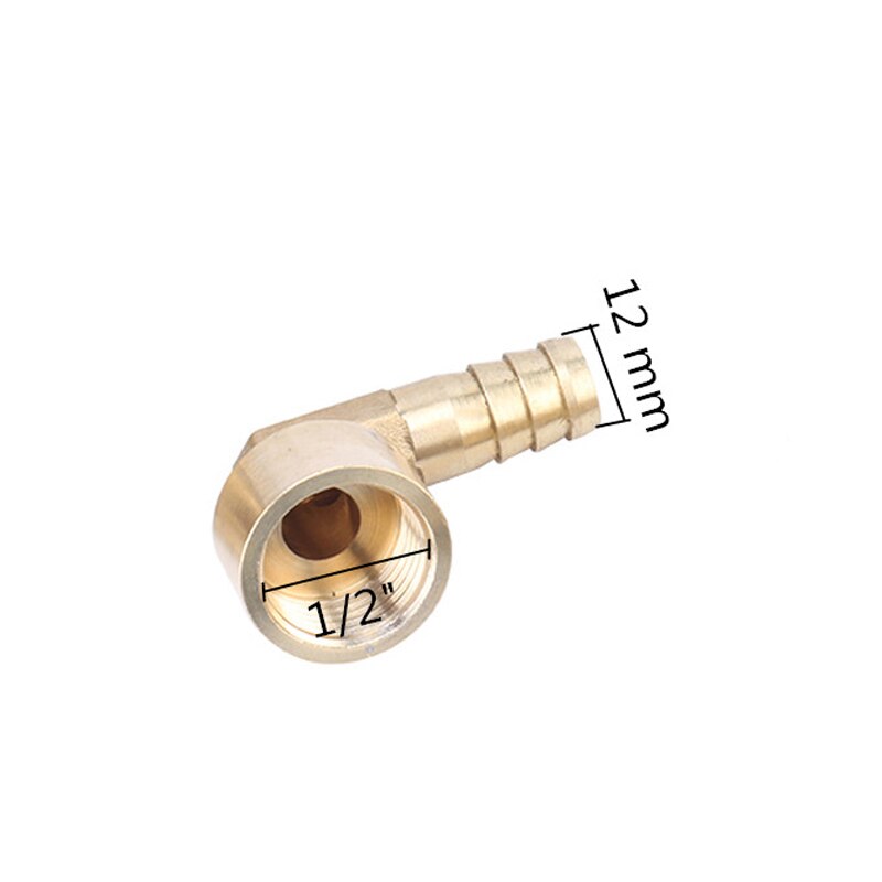 Brass Hose Pipe Elbow Fittings 10mm 12mm 14mm 16mm Barbed to 1/2" Female Thread Connector Adapter