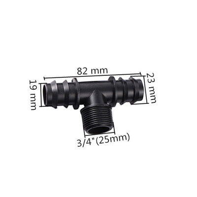 DN25 Barbed Drip Pipe Connector Tee Elbow Straight Drip Irrigation Connector