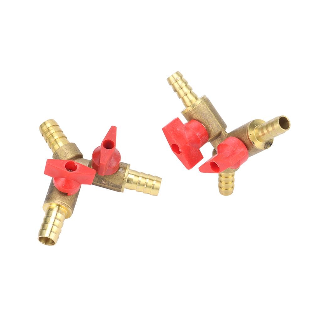 8mm 10mm Barb Y Shape Connector Brass Hose Splitter Ball Valve