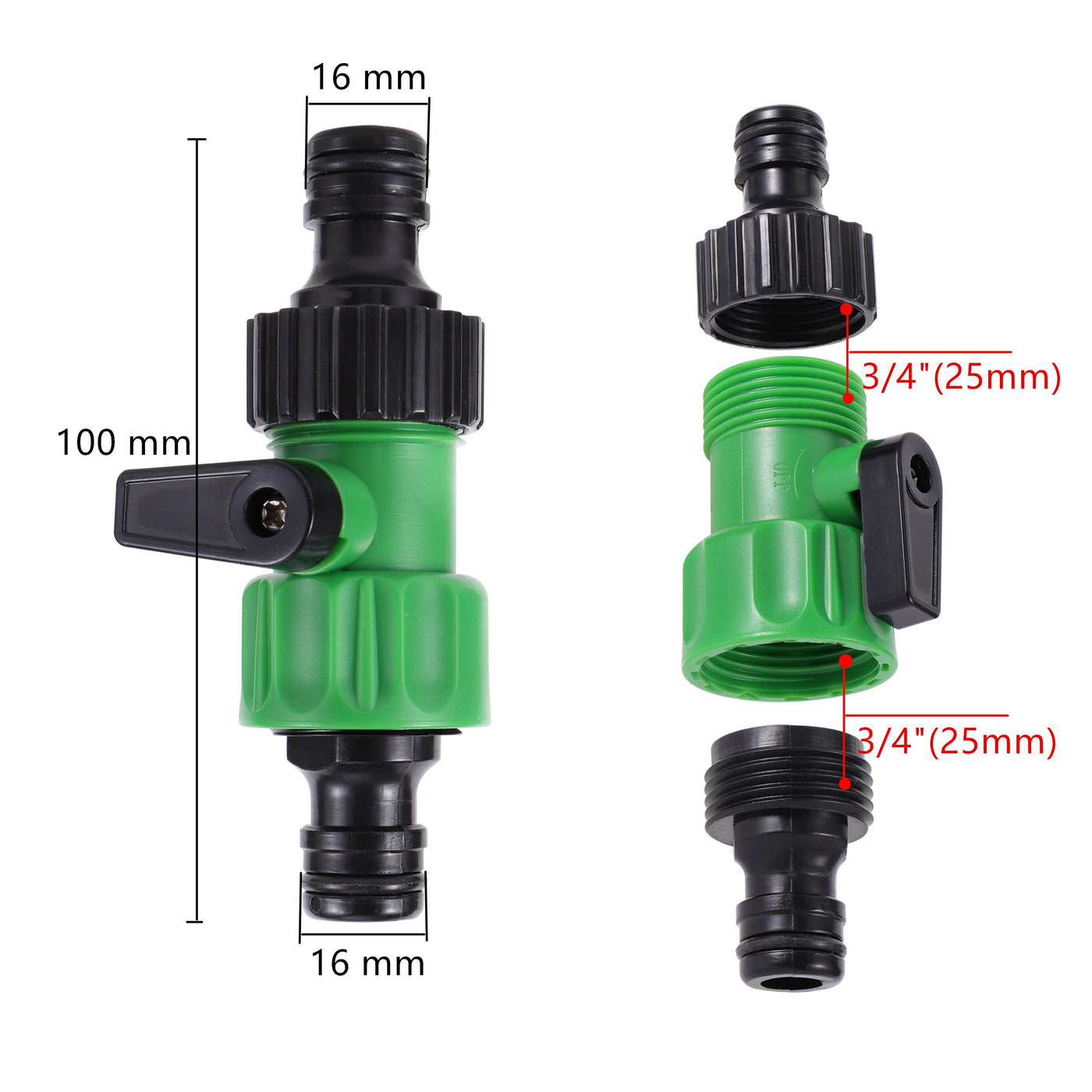 Double Nipple Joint Garden Hose Quick Connector Adapter With Valve