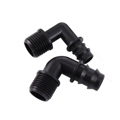 DN16 DN20 90 Degree Elbow Connectors Irrigation Water Connector Barbed Fittings