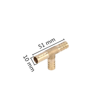 T-Shape Brass Barbed Hose Fitting 3 Way Brass Joint 6/8/10/12/14/16/19mm Quick Tee Connector