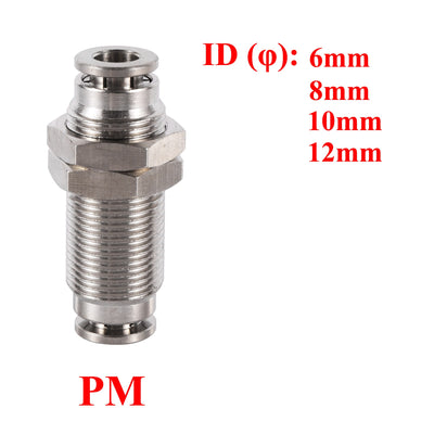 6/8/10/12mm Bulkhead Fittings Adapter Connector Air Hose Pneumatic Pipe Fitting Joint