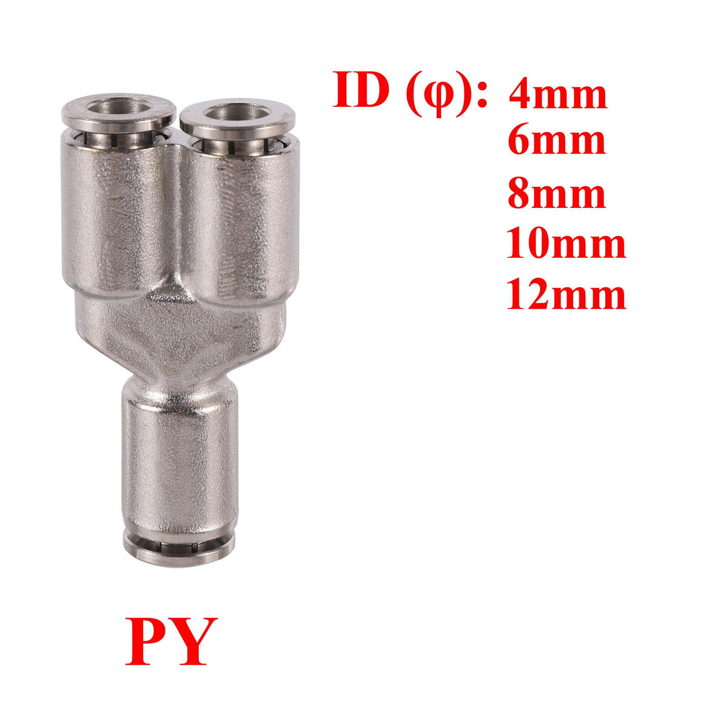 Straight Y Tee Shaped OD 4/6/8/10/12/14/16mm Air Pneumatic Pipe Fitting Push In Quick Coupling