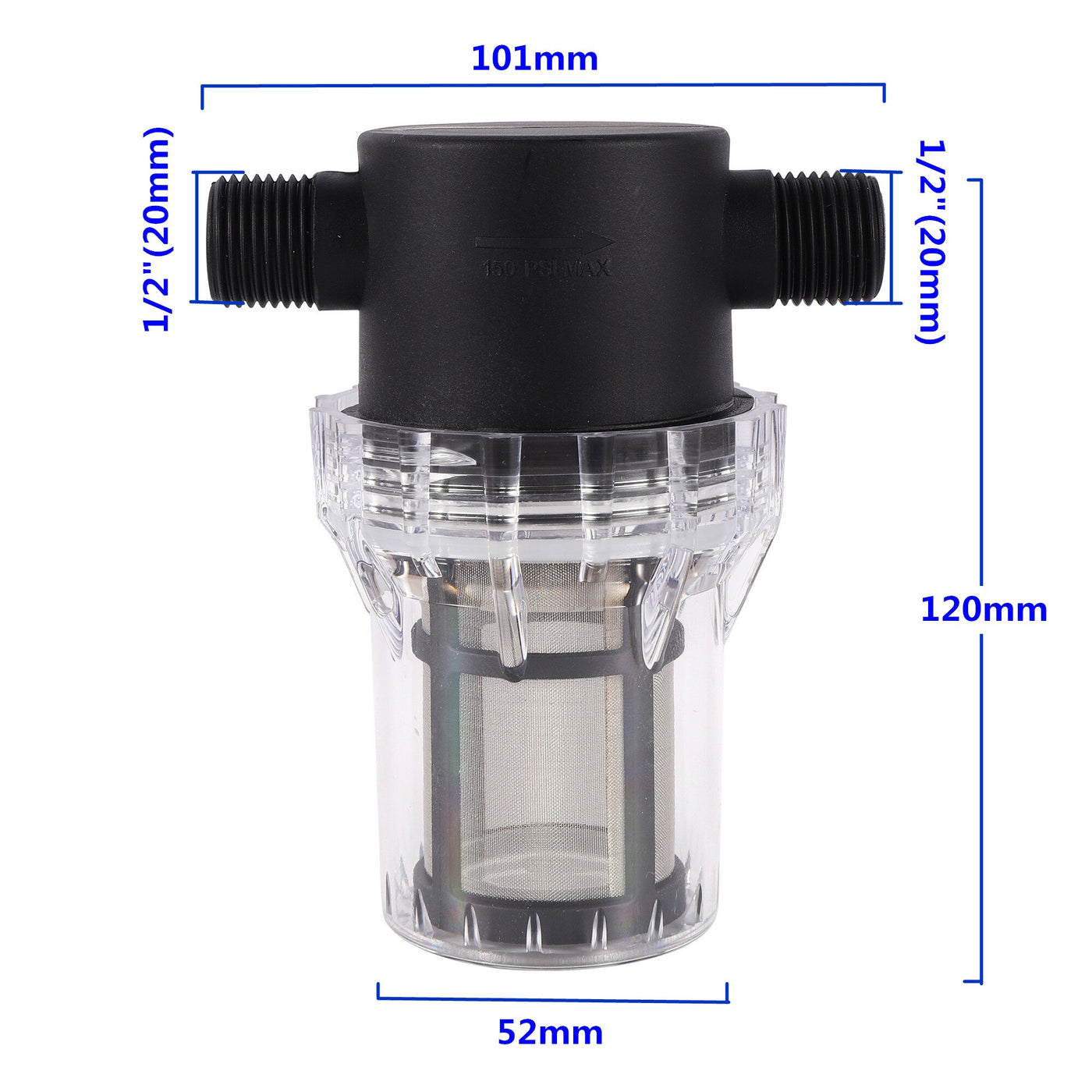 1/2''3/4''Female Male Thread Filter 80 Mesh Stainless Steel Filter