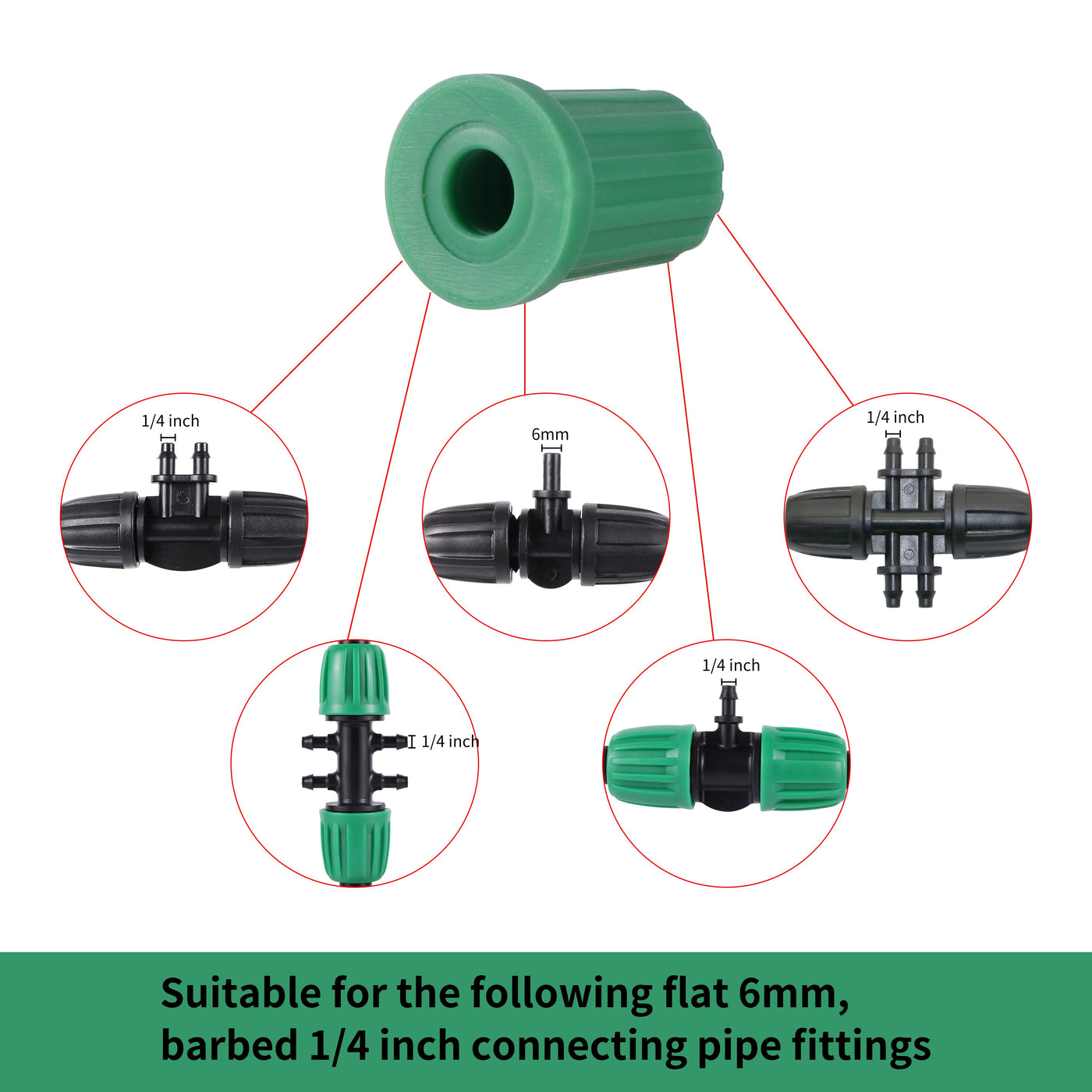 4~5mm Barbed Connector End Plug Hose Fittings End Cap