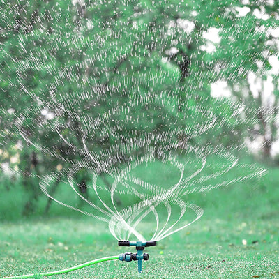 Adjustable 3 Arm Rotating Sprinkler with Spike Lawn Grass 360 Degree Irrigation Sprinkler