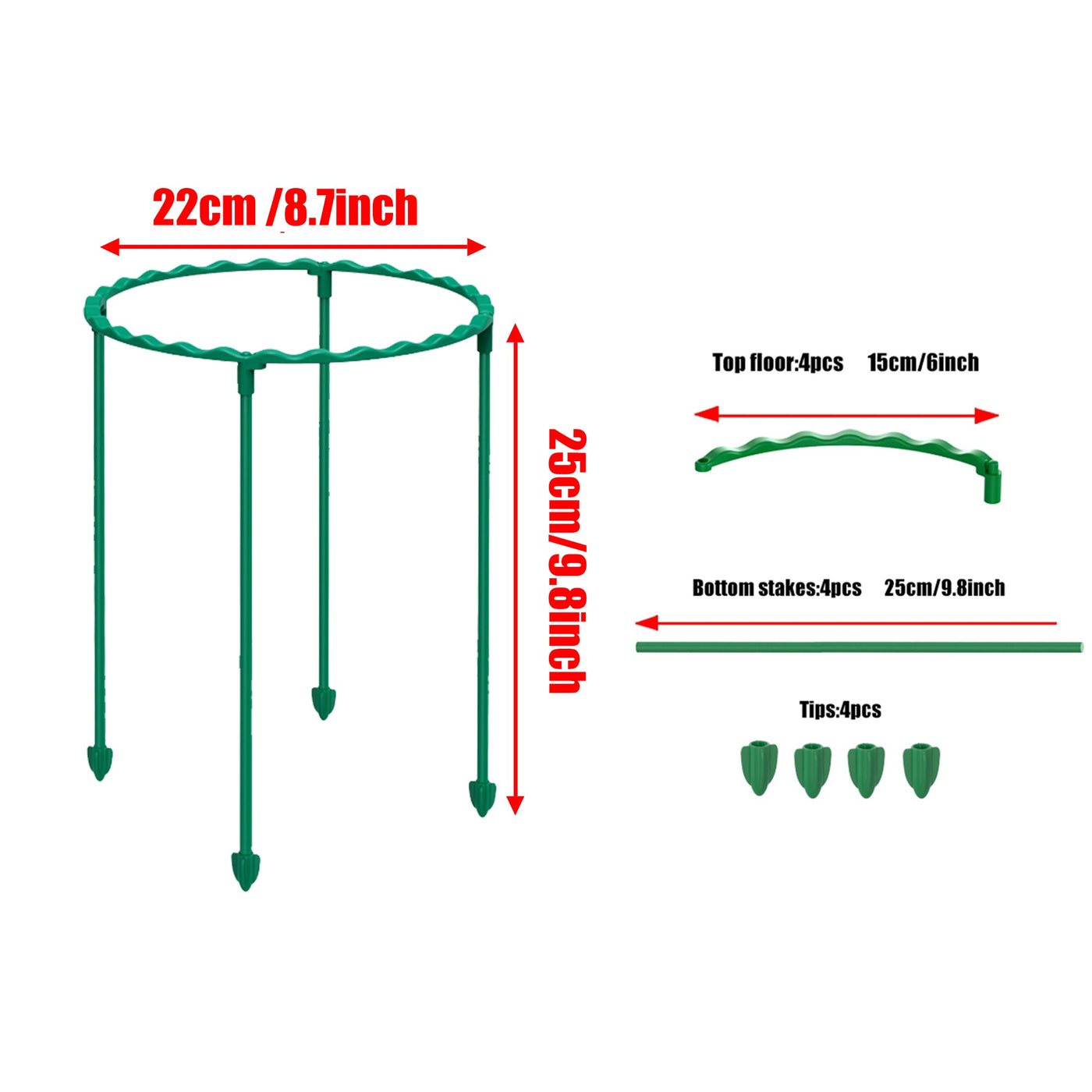 25/40/55/70/85cm Vine Climbing Rack Plant Flower Tomato Support Pillar Frame