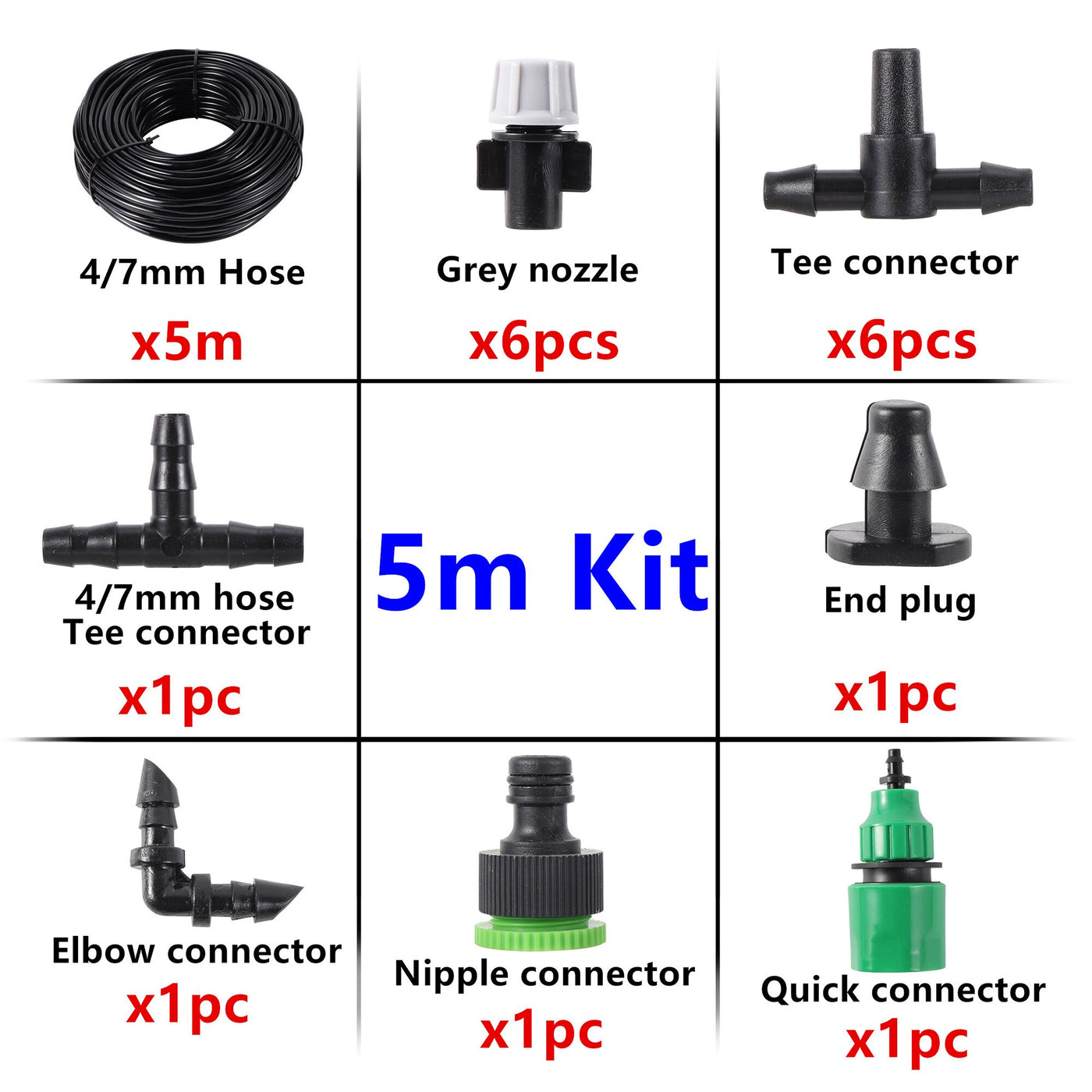 5m/10m/20m Atomizing Micro-spray Kit Misting Irrigation Cooling Nozzle Watering Kit