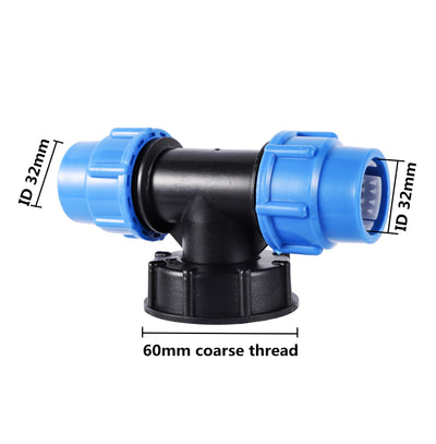 20/25/32mm IBC Water Tank Tee Connector Pipe T-Shape Joint Garden Irrigation Adapter