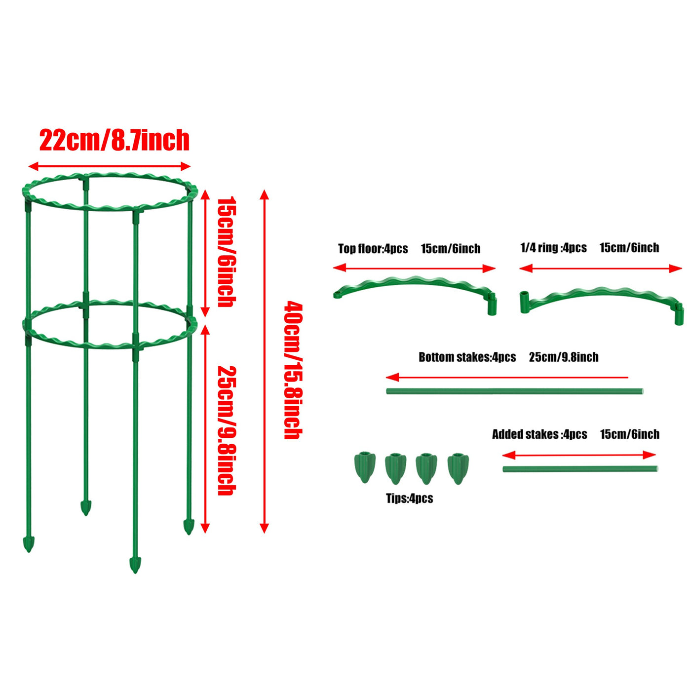 25/40/55/70/85cm Vine Climbing Rack Plant Flower Tomato Support Pillar Frame