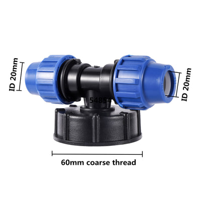 20/25/32mm IBC Water Tank Tee Connector Pipe T-Shape Joint Garden Irrigation Adapter