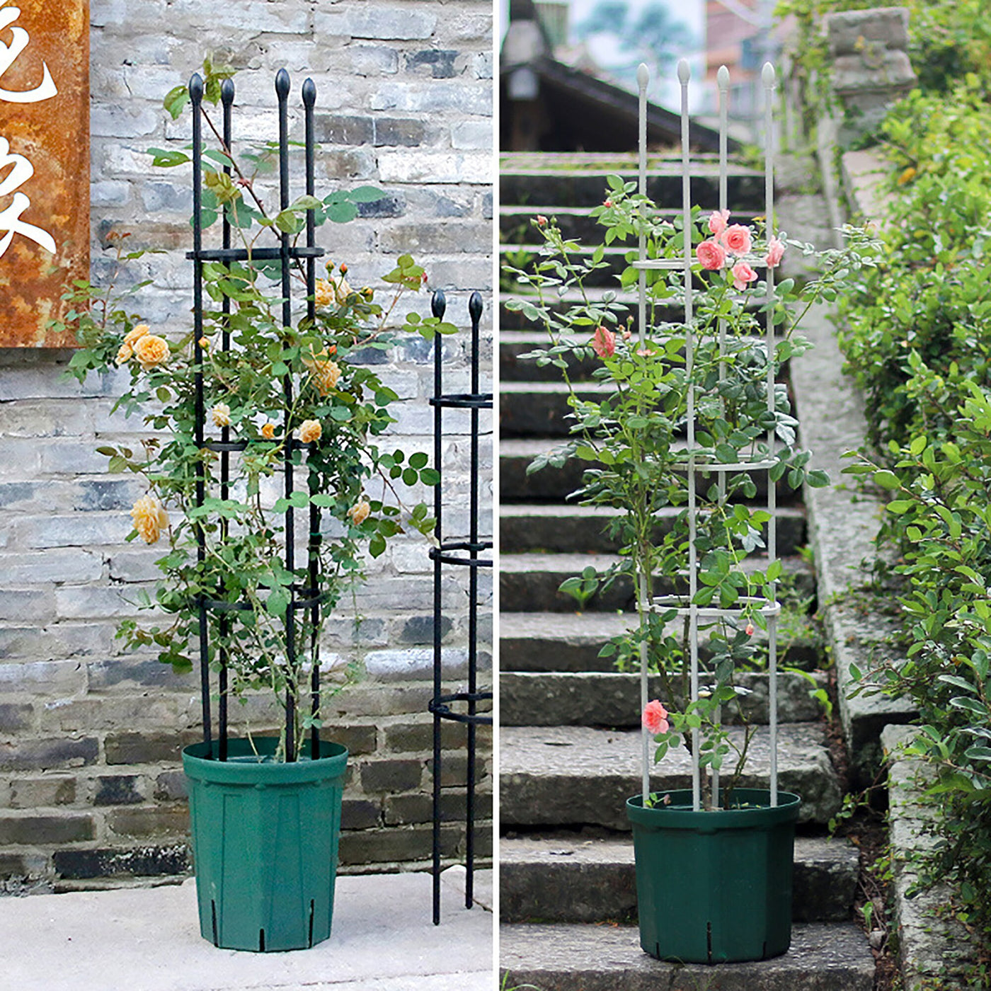 traight Type Lianas Climbing Trellis Outdoor Flower Metal Support Rod