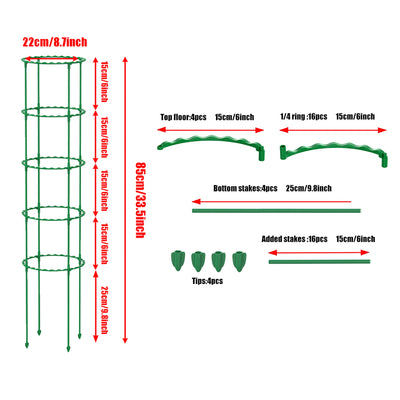 25/40/55/70/85cm Vine Climbing Rack Plant Flower Tomato Support Pillar Frame