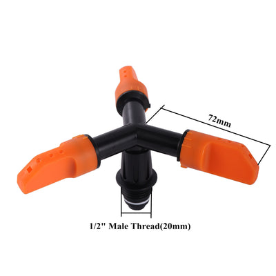 1/2'' Male Thread Adjustable 3 Arms Rotary Garden Irrigation Sprinkler