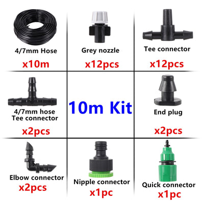 5m/10m/20m Atomizing Micro-spray Kit Misting Irrigation Cooling Nozzle Watering Kit