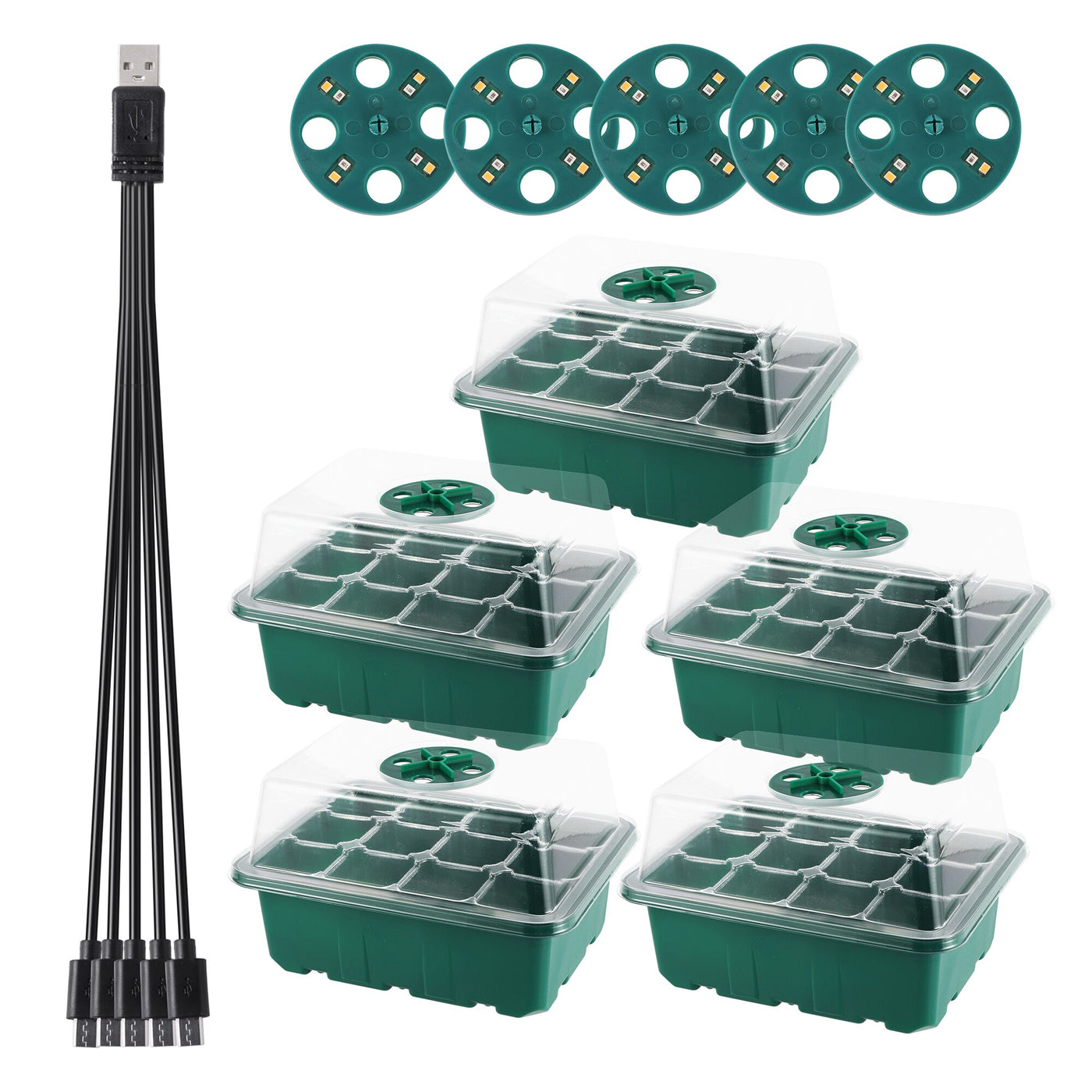 Seed Starter Trays with Grow Light Indoor Gardening Plant Germination Trays