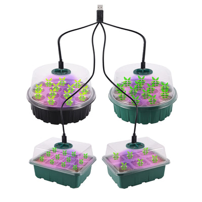 Seed Starter Trays with Grow Light Indoor Gardening Plant Germination Trays