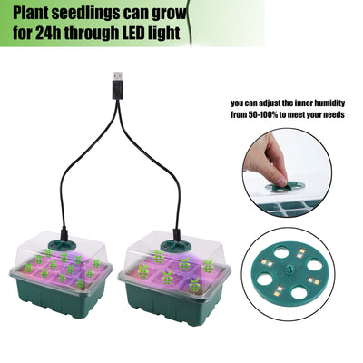 Seed Starter Trays with Grow Light Indoor Gardening Plant Germination Trays