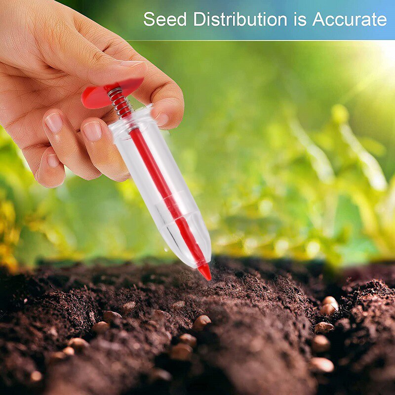 Portable Mini Sowing Seed Dispenser Manual Dial Syringe Seeder Sower Planter Seeding Tools