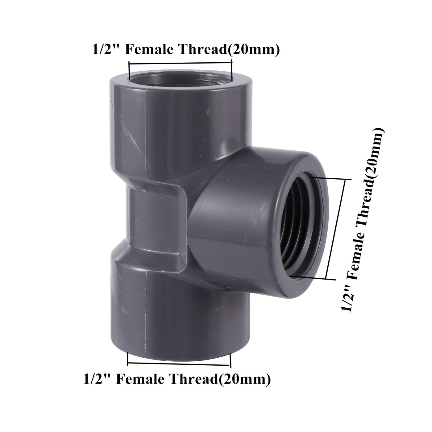 1/2" Female Thread PVC Elbow Tee Connector Pipe Fittings