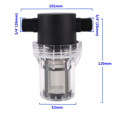 1/2''3/4''Female Male Thread Filter 80 Mesh Stainless Steel Filter